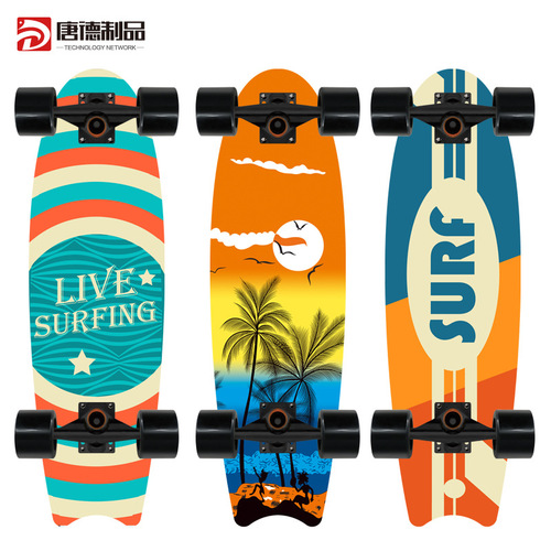 Maple Land Surfboard Fish Tail Board Beginner Commuter Street Simulator Single Kick Big Fish Board Direct Manufacturer Sale