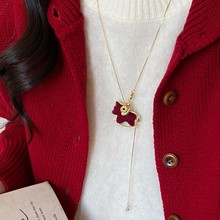 YH~冷淡风~抽拉珍珠长款项链女2023年高级感小众设计气质名媛颈链