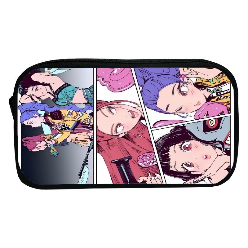 新品印花猎魔女团K-POP笔袋卡通文具袋Huntrix Kpop小学生收纳包|undefined
