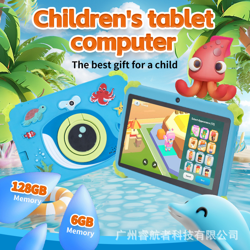 New Cross-Border Export Anti-Fall Early Education Kidsren's Tablet Computer 7Inch Kids Tablet Pc Android