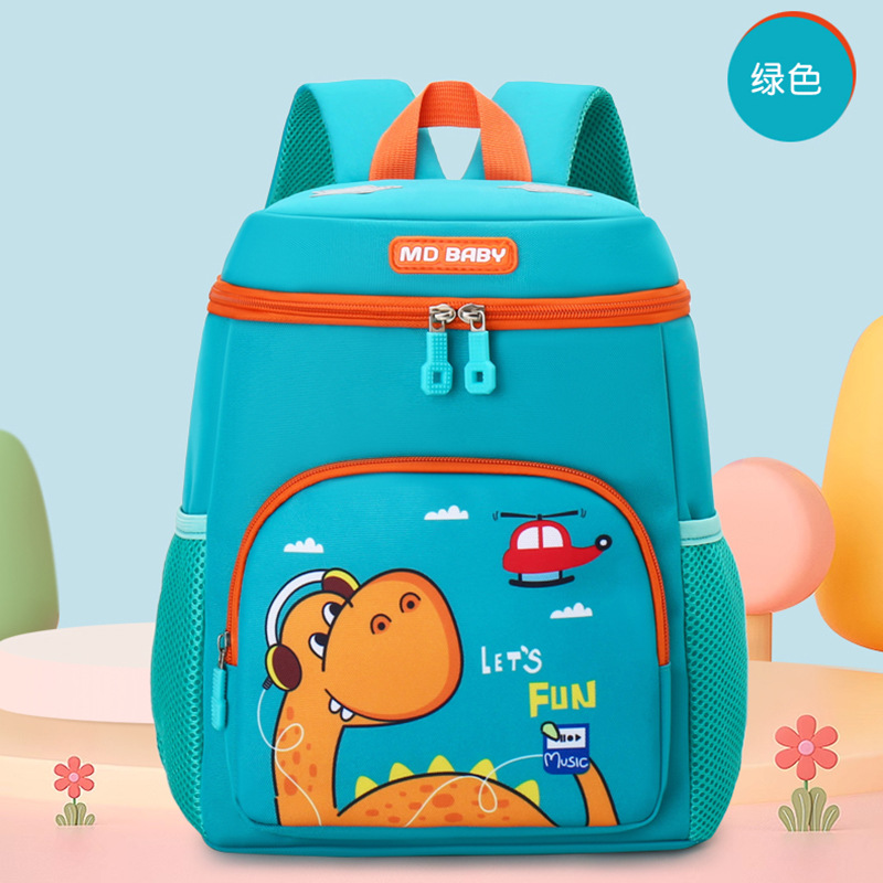 Mayorista jardín de infantes de dibujos animados dinosaurios mochila de viaje ligera ocio para niños y niñas mochila de hombro adorable para niños