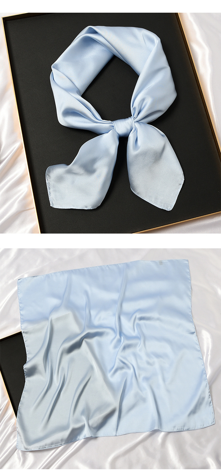 123g Weight Silk Scarf Classification Daily Occasion Satin Material Solid Color Pattern Summer, Spring, Autumn Season Women'S Gender Simple Style Style Women's Simple Style Solid Color Satin Silk Scarves 32