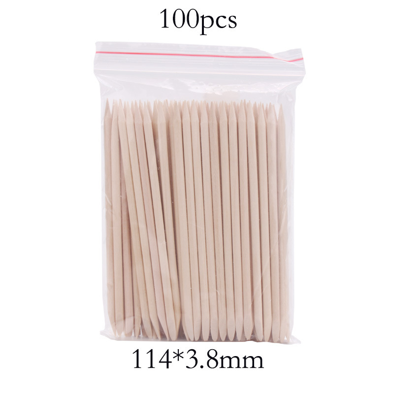 Nail tools wholesale orange sticks wooden stick dead skin push 11.4cm double-headed orange sticks 100 bags point drill sticks