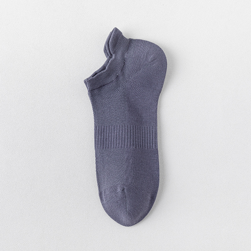 Calcetines de algodón de color sólido para hombres calcetines de malla transpirables para hombres sin costuras de verano embalaje independiente delgado