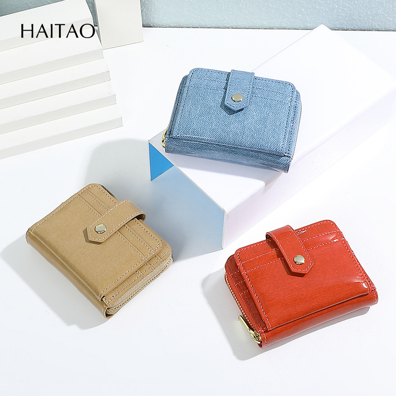 2025 nueva cartera corta de dos plegables para mujeres cartera multi-tarjeta cartera de cambio INS