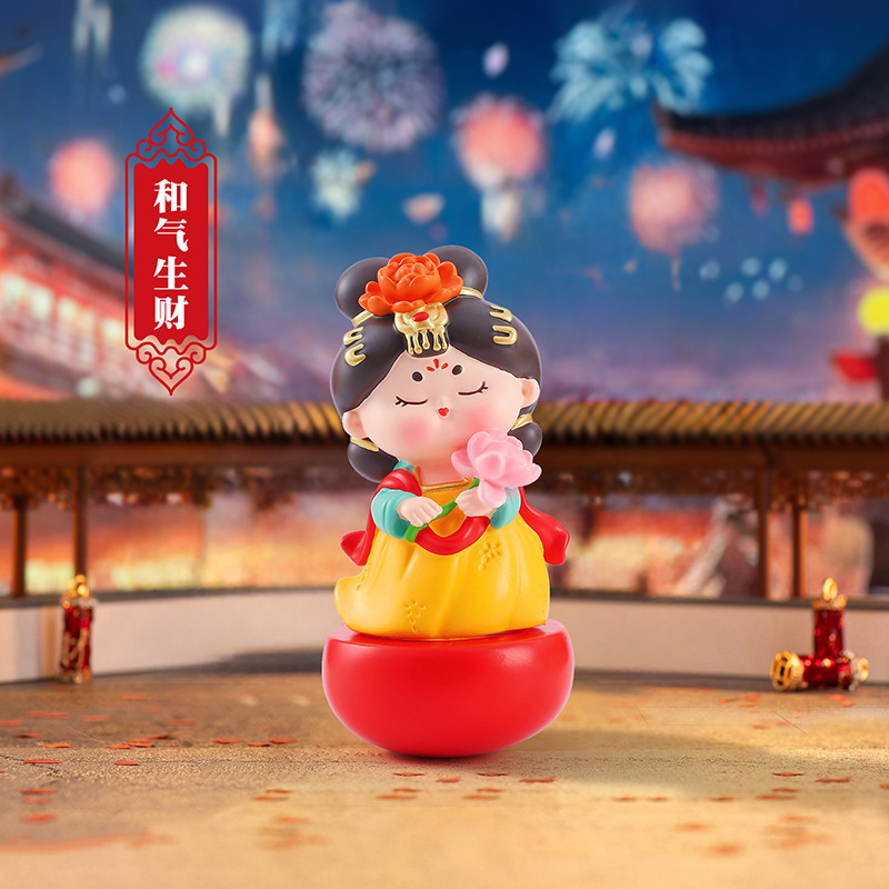 新款国风古典唐宫赋不倒翁小姐姐小号摆件创意桌面摆件送朋友礼物|undefined