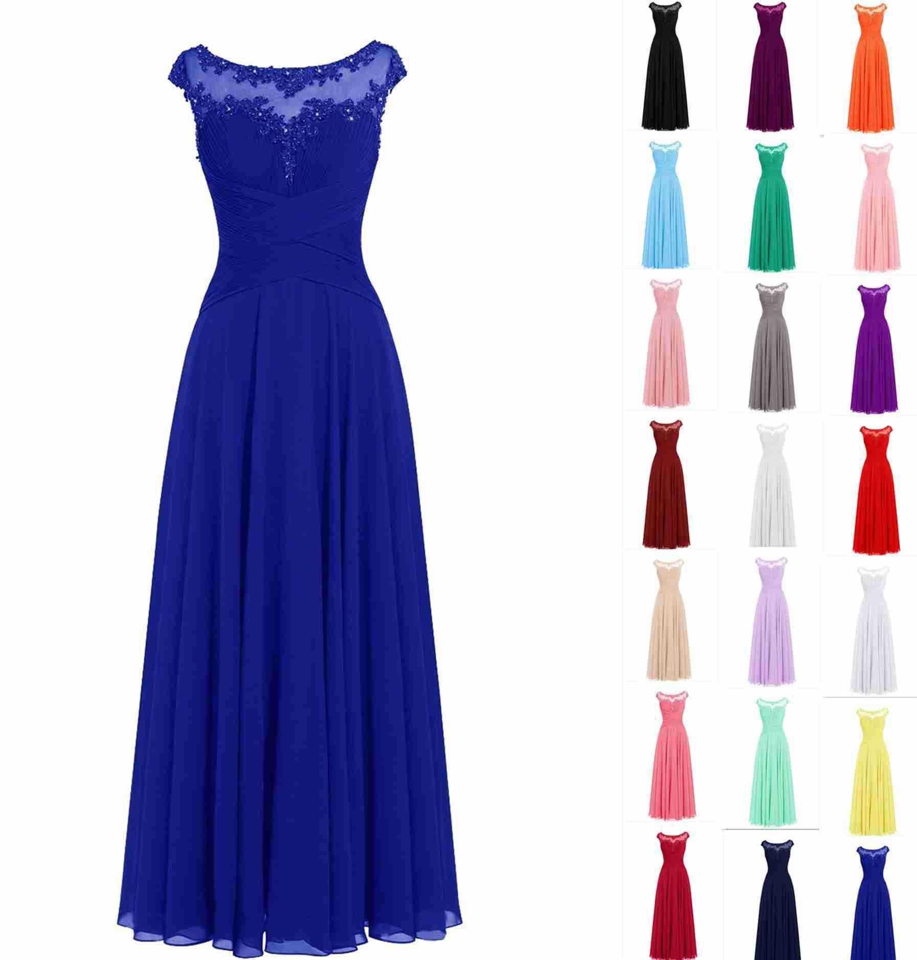 fitted shiffon lace evening dress with a round collar