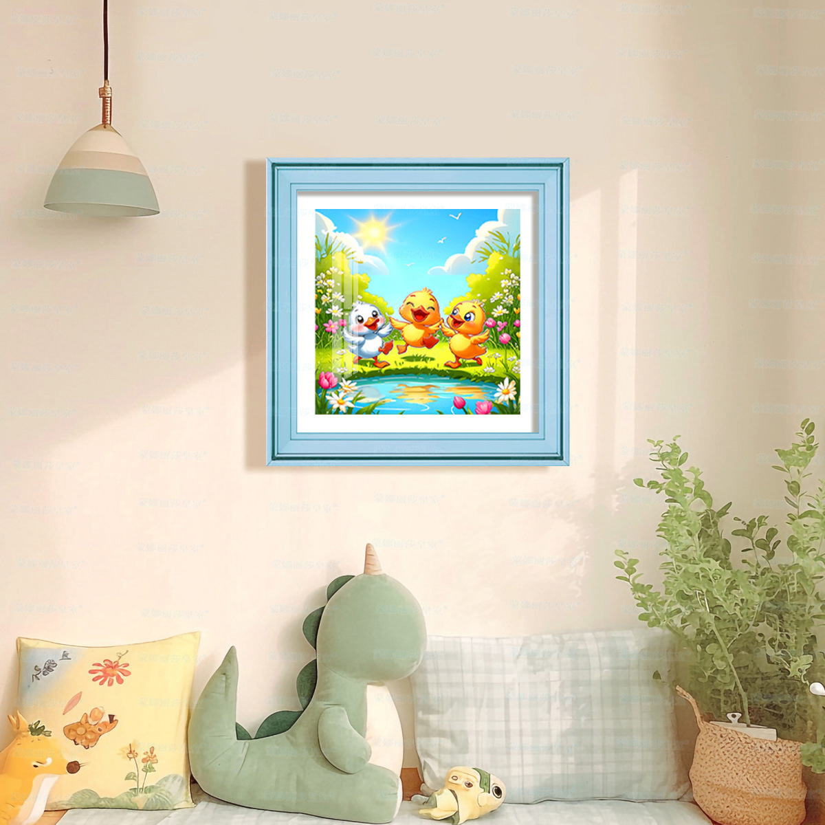 Mona Lisa Real bordado cruzado tres patitos nuevo estilo simplista lindo animal colgado a mano bordado de hilo decorativo image 1