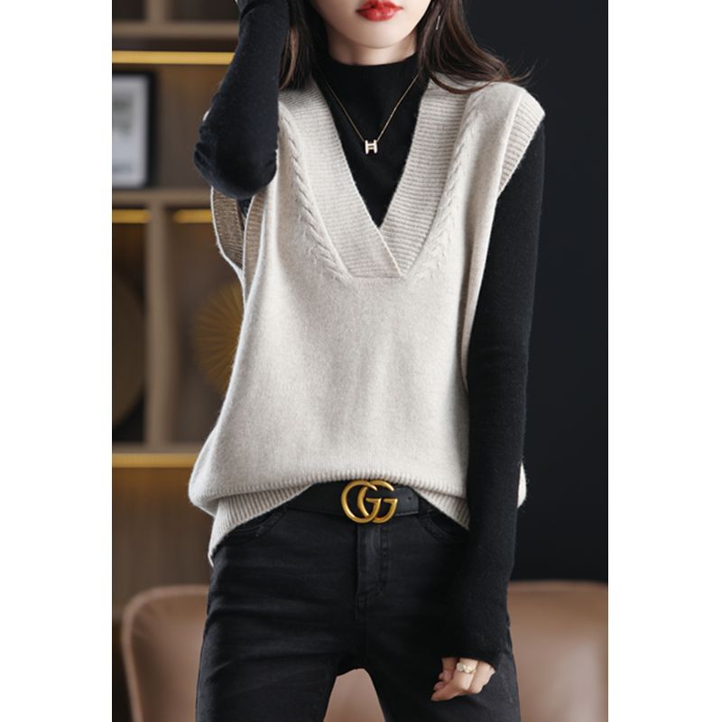 Chaleco de punto las mujeres suéter principios primavera y otoño 2024 nuevas apiladas cardigan coat top image 4