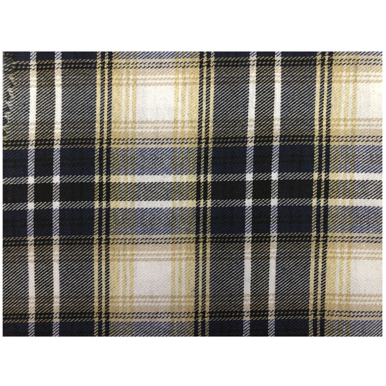 厂家促销21支斜纹格子面料棉斜纹磨毛色织提花格子布梭织布