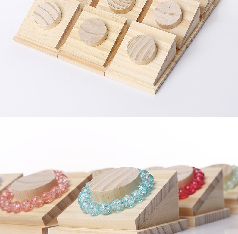 Simple Style Geometric Solid Wood Jewelry Rack display picture 2