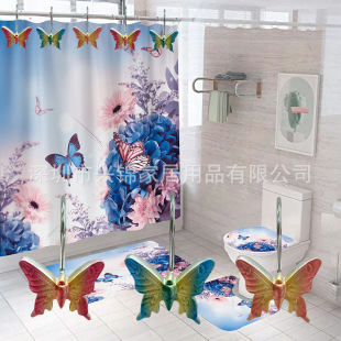 New spring butterfly shower curtain hook resin decorative shower curtain hook curtain hook shower curtain accessories shower curtain hanging ring