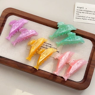 柏菲雅糖果色海豚发夹甜美少女发抓小号抓夹编发侧边夹顶夹鲨鱼夹