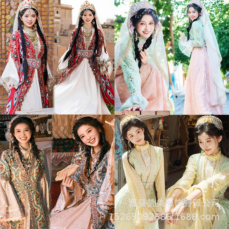 Xinjiang Dance Style India Uygur Dance Exotic Princess Xinjiang New Ethnic Performance Stage Ethnic Costumes