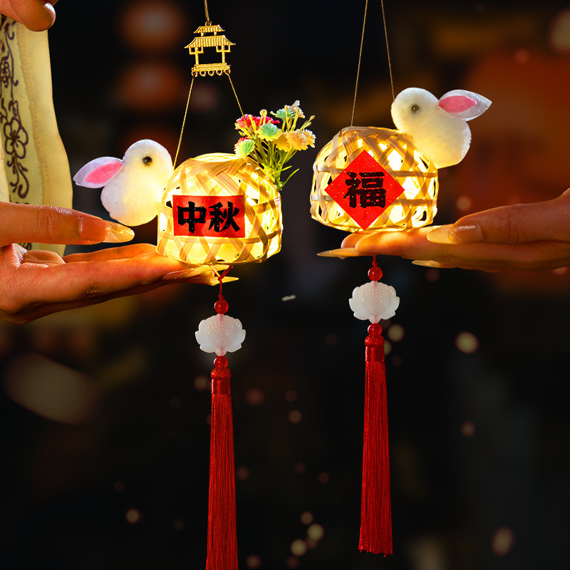 竹ランタン中国風ランタン子供用ポータブル発光手作り diy 材料パッケージ中秋節の屋台卸売|undefined