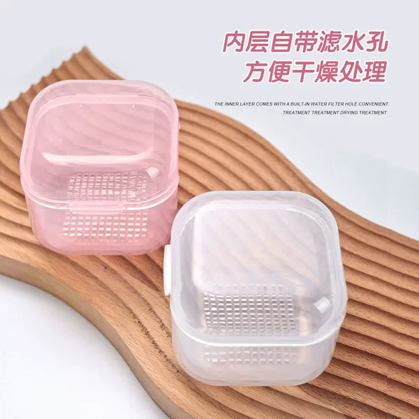 Nail Grinding Head Cleaning Box Disinfection Box Square Storage Box Double Filter Thickened Multifunctional Cleaning Tool