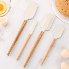 家庭用シリカゲルスクレーパー焙煎クリームヘラキッチンクリームケーキスクレーパー家庭用ケヤキ柄ヘラ卸売り