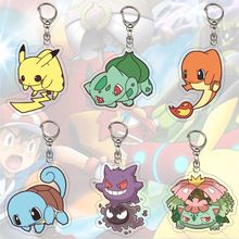 Pokemon Cartoon Anime Keychain Pikachu Acrylic Double Sided