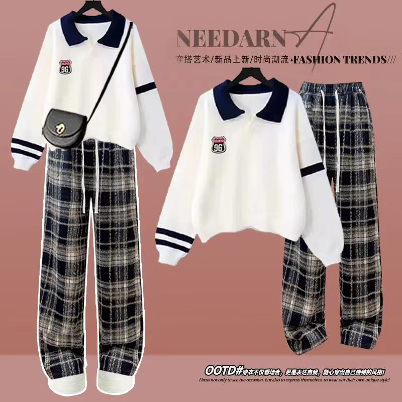 White navy blue Pant (fleece-lined)