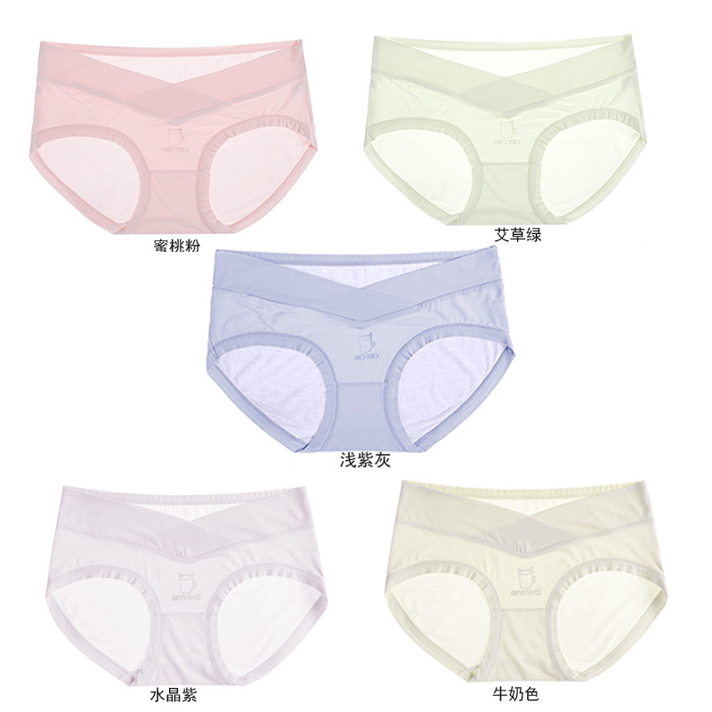 Mommy's cotton inner shorts before and after pregnancy V-shaped belly-supporting breathable triangle bottoming low-waist pregnant women's underwear