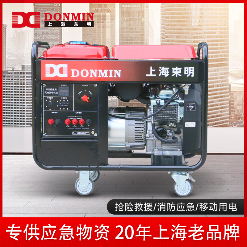 东明DONMIN 单三相12kw小型应急移动汽油发电机组DMDS15000CXD/YJ