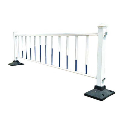 供应人行道隔离护防撞交通护栏热镀锌材质蓝白色景观防护围栏|ms
