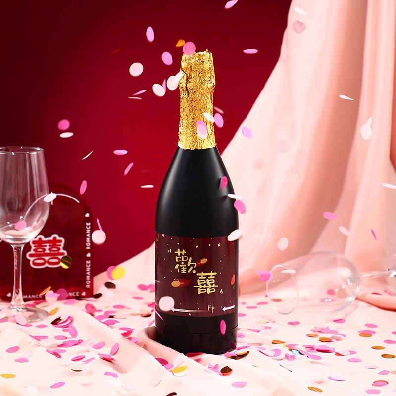 Cañón de Confeti Tipo Botella de Champaña Portátil, Decorativo para Fiestas y Graduaciones image 3