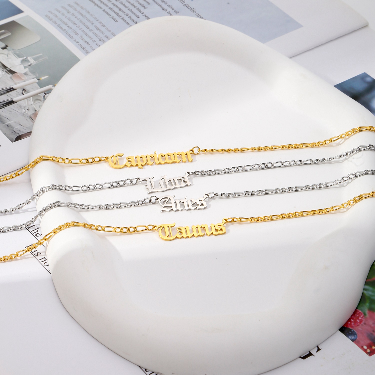 Constellation Pattern PVD Coated Real Gold Plated Constellation 304 Stainless Steel Simple Style Waterproof Non Tarnish Stainless Steel Lobster Trigger Clasp Closure Pendant Necklace