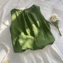 女士棉麻吊带背心文艺复古棉麻上衣百搭休闲显瘦2025新款宽松显瘦