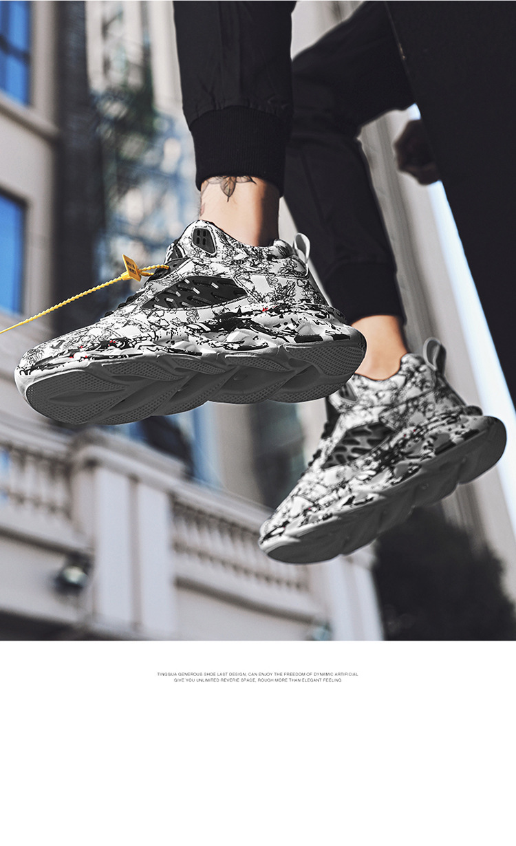 Esportes e lazer masculinos de inverno, tênis de corrida de basquete de cano alto para estudantes, tamanho grande_voghion.com