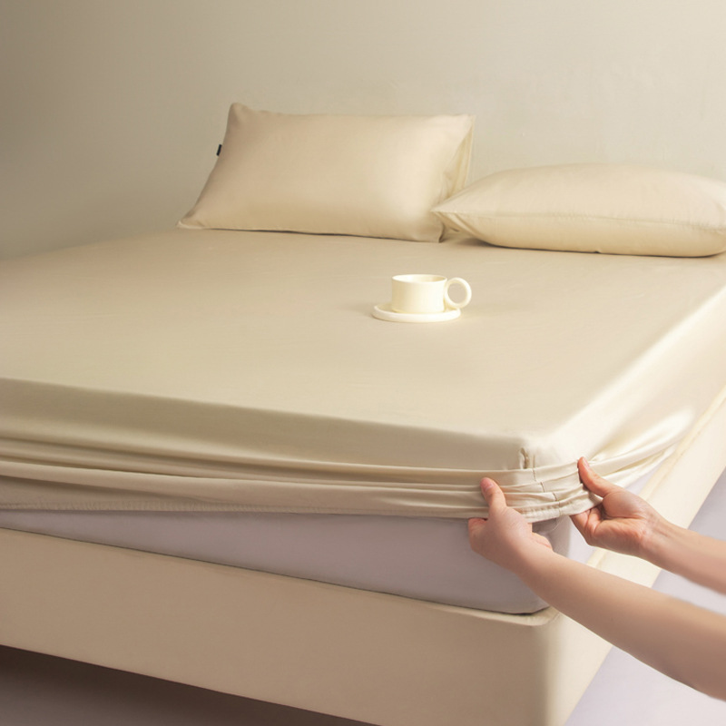 Una categoría 100 Lycell Lisi Sombrilla de cama Cubierta de colchón de una pieza Cubierta de cama de seda de hielo Juego de tres piezas 2025 Nuevo