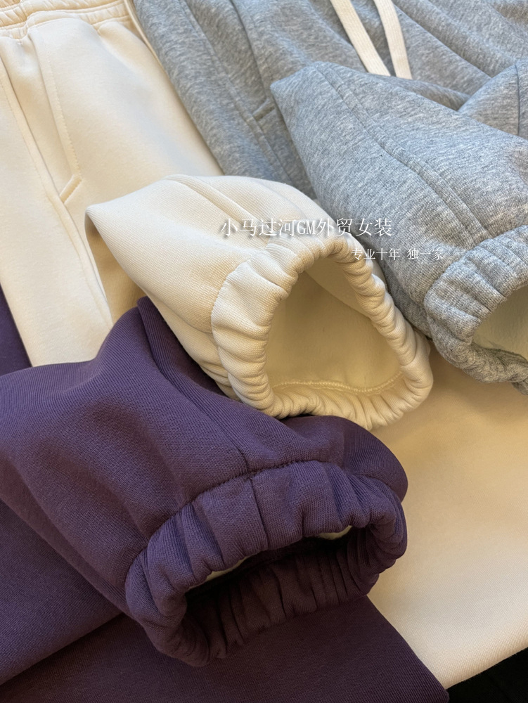 겨울 바지   유지 추천 높은 허리 기모 두꺼운 할란 캐주얼 스웨트 팬츠 겨울 F103023