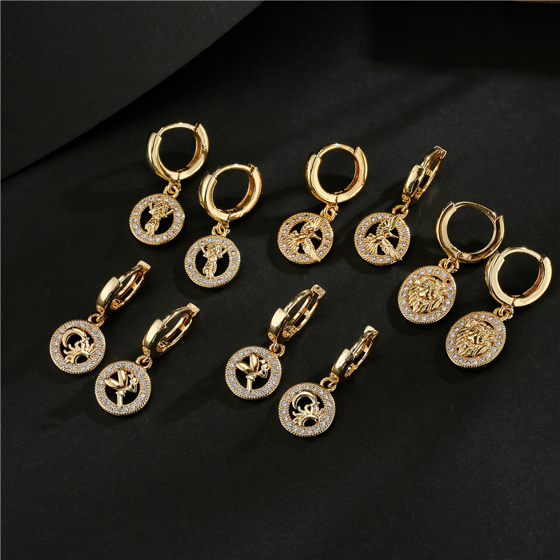 Wholesale Jewelry Copper Zircon Lollipop Geometric Earrings Nihaojewelry display picture 4