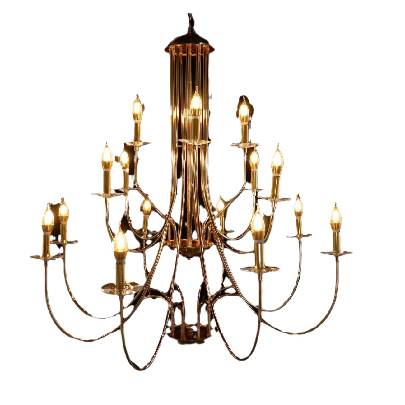 Salón de bodas europeo decoración de vela de hierro forjado lujoso lámpara de lujo hotel centro comercial restaurante decoración de props