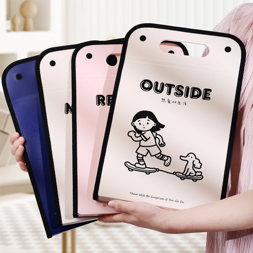 Portable accordion bag student test paper storage bag multi-layer accordion folder large capacity book bag vertical handbag