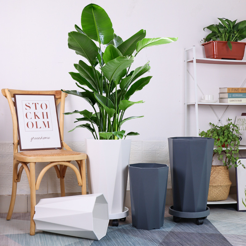 树脂花盆客厅办公室大绿植天堂鸟散尾葵龟背竹专用特大号花盆代发