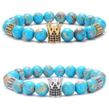 微镶皇冠锆石手链帝王石六边形微镶弹力手串饰品 厂家直销 批发