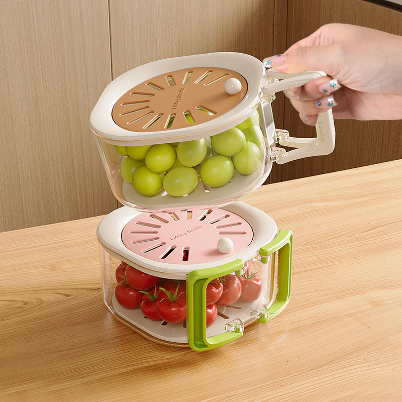 Cesta especial de agua de drenaje grande casera hermosa cesta de frutas retráctil filtración de agua 2 - en - 1 gruesa deshidratación cesta de lavado de verduras con cubierta