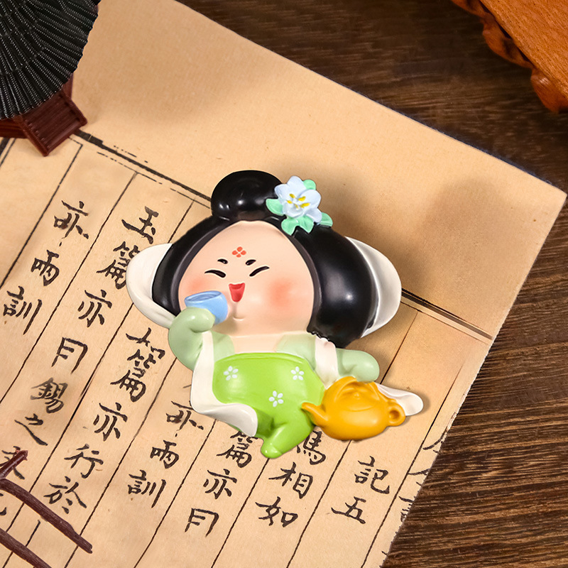 1229-2 녹색 스커트와 녹색 꽃·냉장고 자석