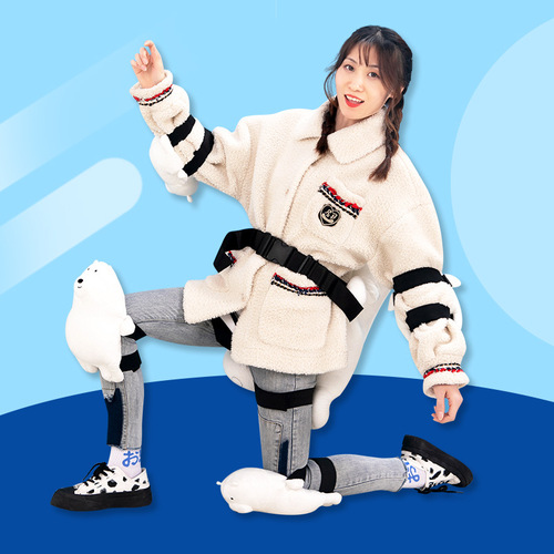 Ski hip protectors cartoon turtle children and adults plush knee pads and elbow pads thickened sports anti-fall suit for outer wear