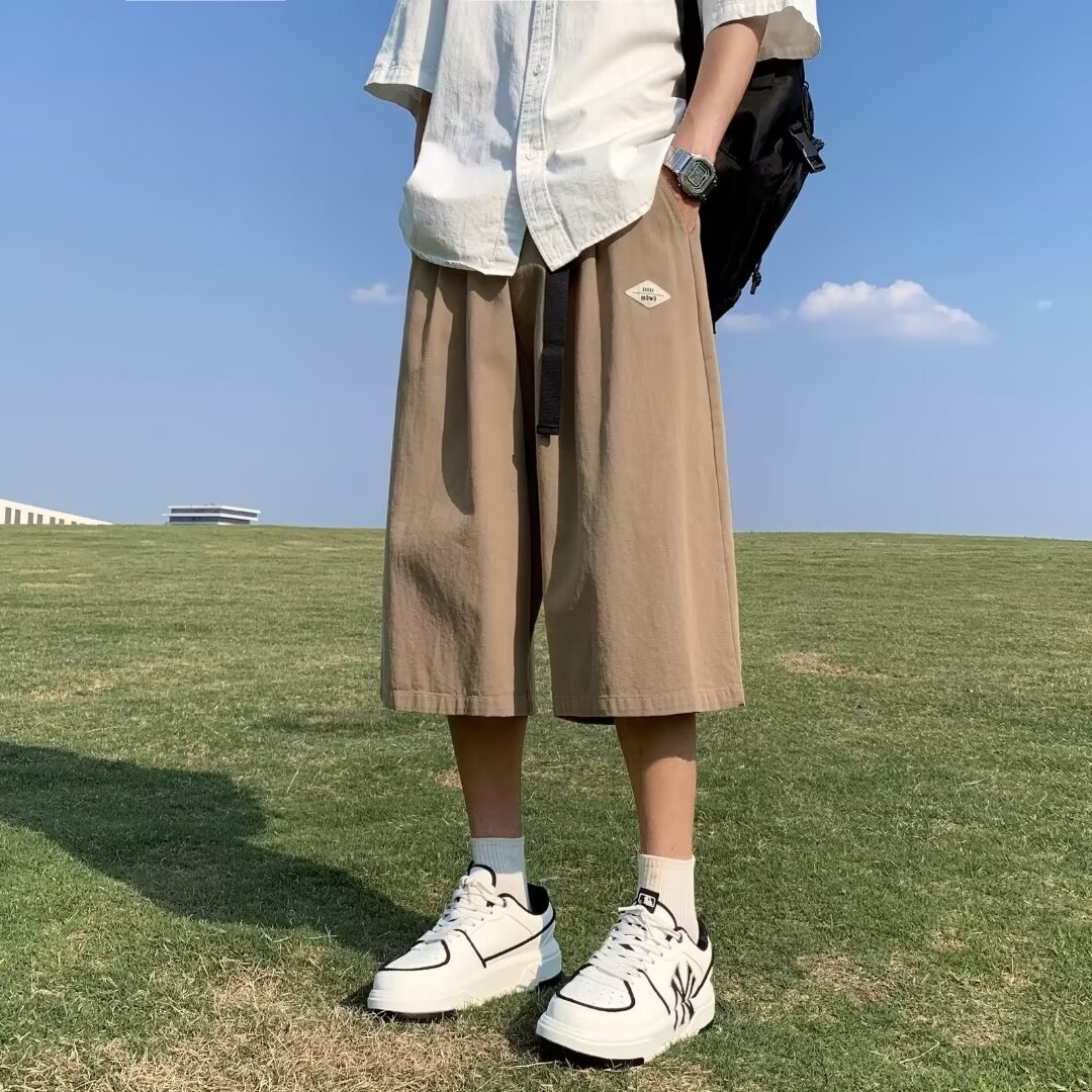 Men's khaki summer thin shorts