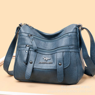 Fashionable one-shoulder bag, capacious shoulder bag, for middle age, genuine leather, city style