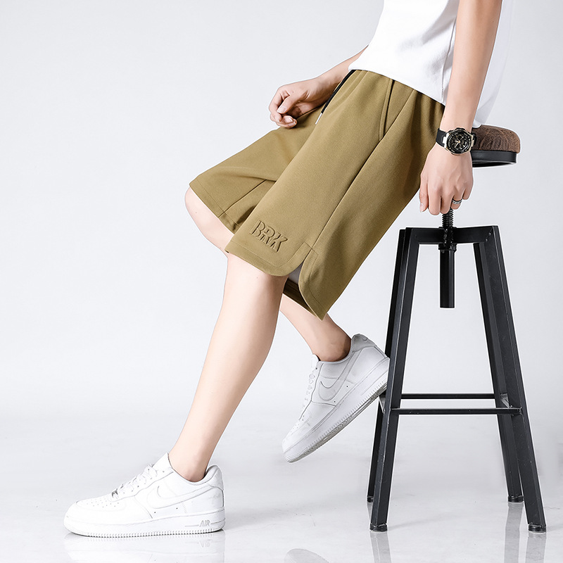 Summer Men's Half Shorts Casual Loose Outer Wear Sports Steel Print Fashion Home Pants Straight Large Size Sports Pants