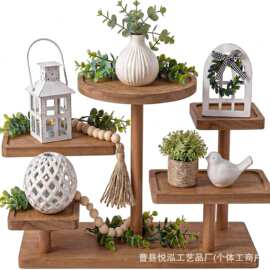 桌面木制置物架摆件展示架阶梯式创意饰品摆件展示台陈列收纳架