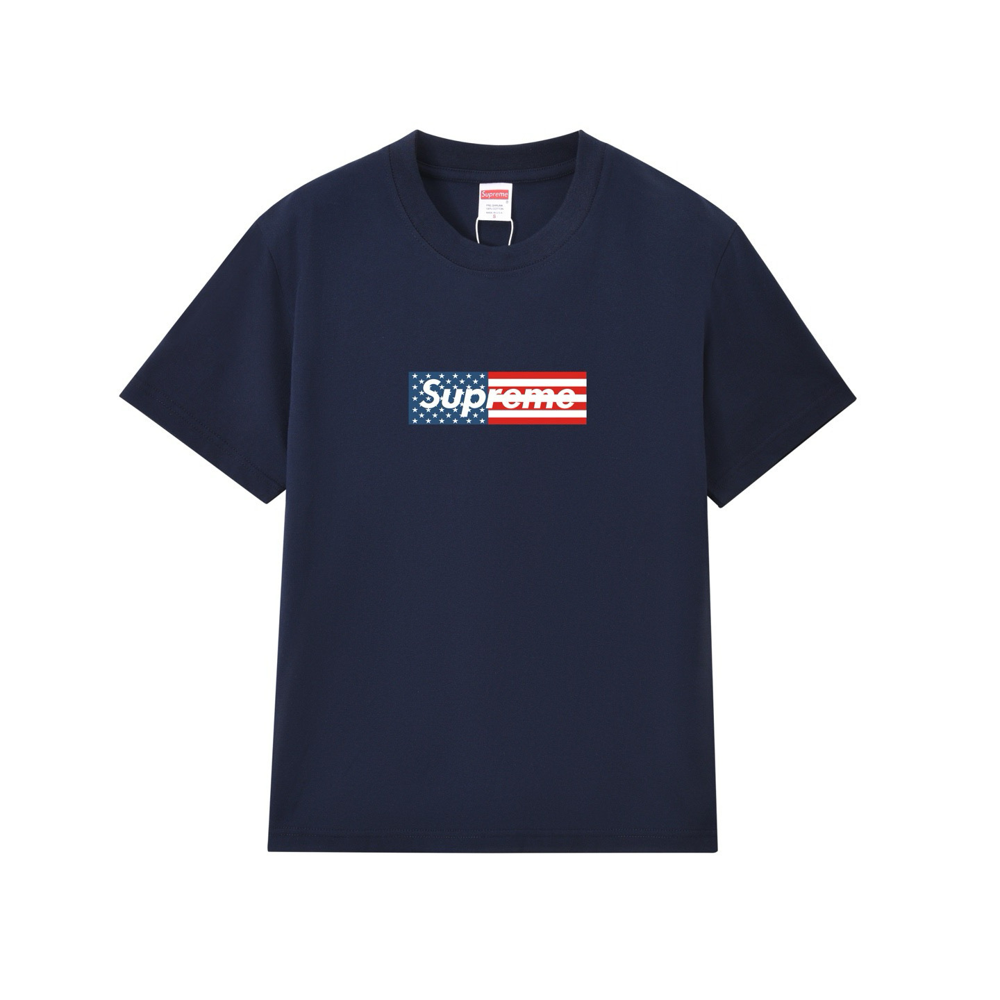 Supreme USA Flag Box Logo T-shirt Navy