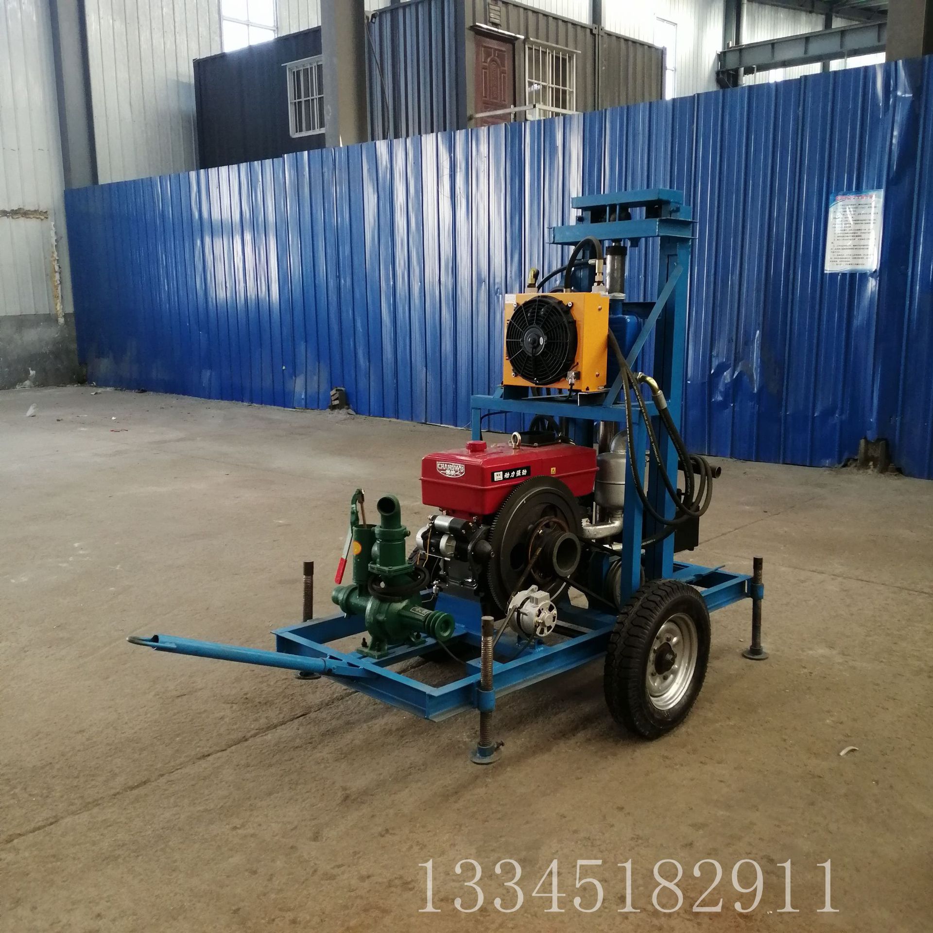 柴油液压打井机 现货双链条液压升降钻井机器 大口径百米深井钻机