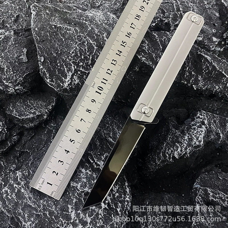 Высококачественный складной нож CNC ремесло командир походный высок hardness самозащита зеркало свет черный титановая клин, складной нож с титановой plating