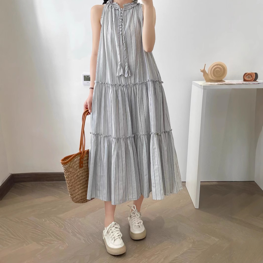 Japanese summer dress with sleeves sleevless