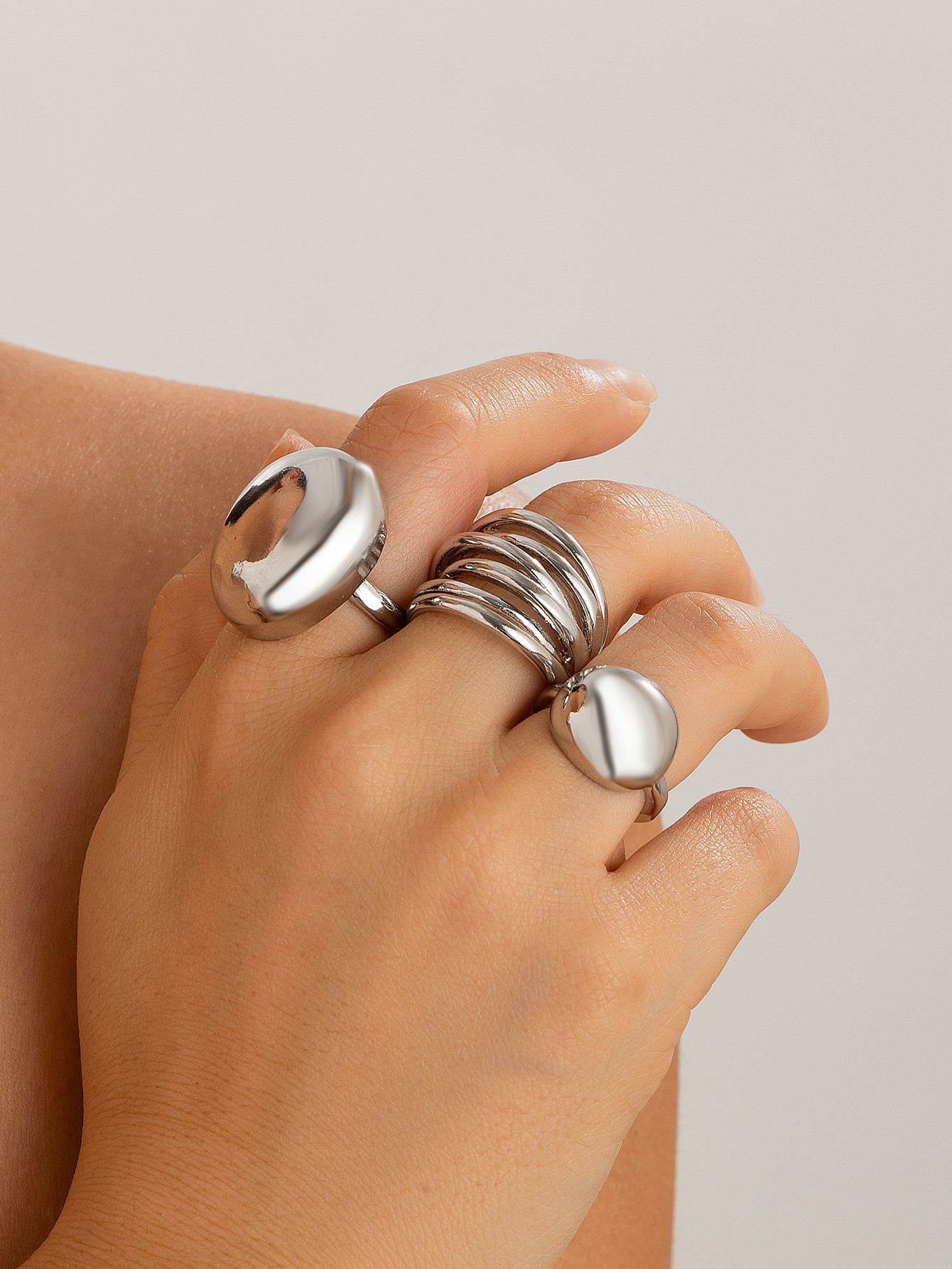 Adjustable Ring Size Elegant Geometric Alloy Irregular Plating Women's Open Rings