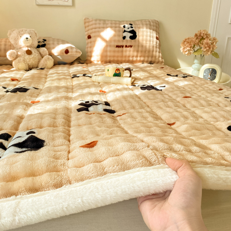 Autumn and Winter Rabbit Plush Mattress Mattress Bottom Cushion Student Dormitory Thickeneded Fleece-Lined Warm Anti-Slip 2025 New Style